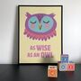 As Wise As An Owl Children's Motivational Print, thumbnail 1 of 3
