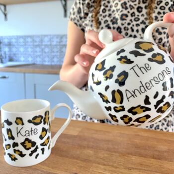 Personalised Leopard Print Teapot, 2 of 4