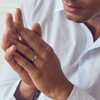 Classic 9ct White Gold D Shape Wedding Band Ring 4mm, 2 of 5