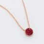 Round Red Druzy Crystal 18k Rose Gold Plated Necklace, thumbnail 2 of 4