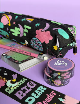 Celestial Space Illustrated Cotton Pencil Case, 8 of 12