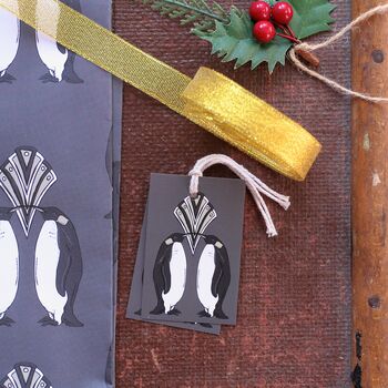 Penguin Christmas Wrapping Paper Set, 4 of 6