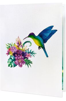 Pop Up 3D Blank Card Tropical Hummingbird, 7 of 7