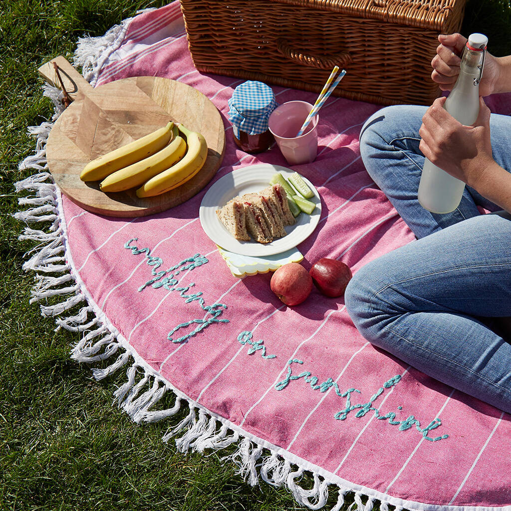 Hand Embroidered Picnic Blanket, 1 of 4