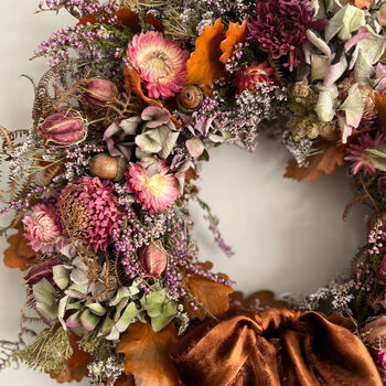 Autumn Dried Flower Wreath 'Bronte', 4 of 12