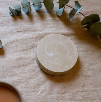 Circle Jesmonite Coaster Set : Flora, 2 of 3