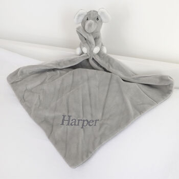 Personalised Snuggle Elephant Baby Comforter, 3 of 7