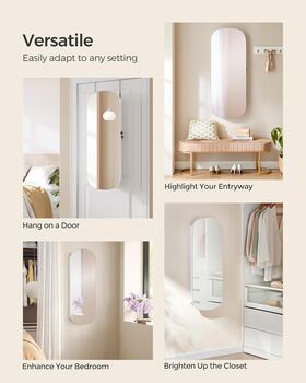 LED Mirror Jewellery Cabinet Storage Unit, 6 of 9