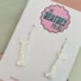Bone Glitter Resin Earrings / Skeleton Lover Gift / Novelty Gothic Jewellery / Halloween Earrings / Horror Movie Lover, thumbnail 2 of 5
