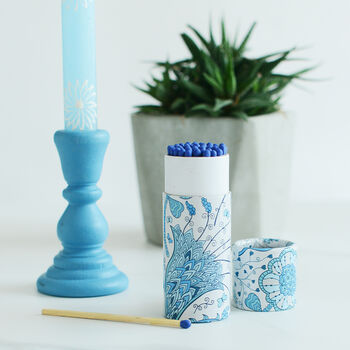 Cylinder Matches, Blue Paisley, 3 of 3