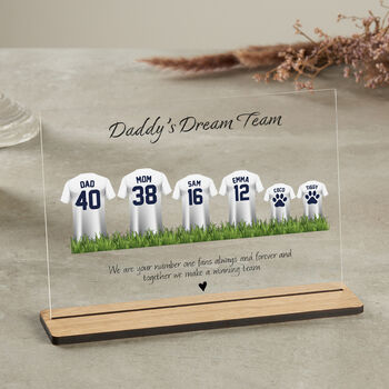Personalised Dad Dream Team Football Shirt Plaque, 6 of 10