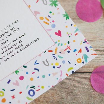 Colourful Confetti Wedding Stationery, 4 of 12