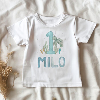 Personalised Underwater Theme Kids Birthday T Shirt, 4 of 5