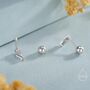 Rhombus Cz Screwback Earrings In Sterling Silver, thumbnail 7 of 11