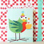 Mini Bird And Cake Card, thumbnail 1 of 5