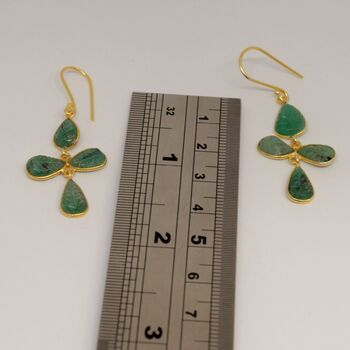 Emerald Gold Earrings, 3 of 3