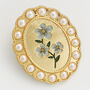Gold Forget Me Not Pearl Cameo Brooch, thumbnail 4 of 7