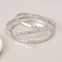 Silver Plated Worn Triple Bangle Set, thumbnail 2 of 2