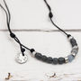 Personalised Glass, Pewter And Leather Necklace, thumbnail 1 of 7