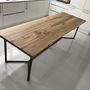 London Solid Live Edge Oak Industrial Dining Table, thumbnail 7 of 9