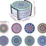 Set Of Eight Mandala Flower Ceramic Coasters, thumbnail 2 of 5