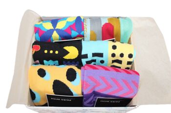 Set Of Six Patterned Socks Gift Box Extreme, 3 of 7