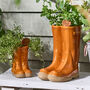 Set Of Two Personalised Orange Welly Planters, thumbnail 1 of 11