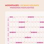 2023 Wall Planner UK | Pinks And Oranges | A1, thumbnail 3 of 3