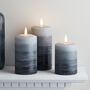 Tru Glow® Stacked Grey LED Pillar Candle Trio, thumbnail 2 of 2