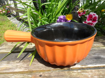 Set Of Two Reactive Glaze Brûlée Bowls In Spiced Orange, 8 of 9
