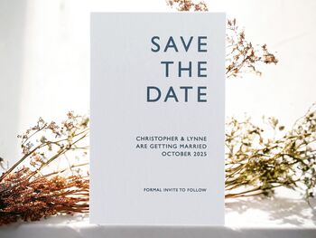 Minimalist Save The Date Cards And Envelopes Set Of 10, 3 of 5