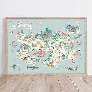 Peter Pan's Map Of Neverland Children's Print, 3 of 7