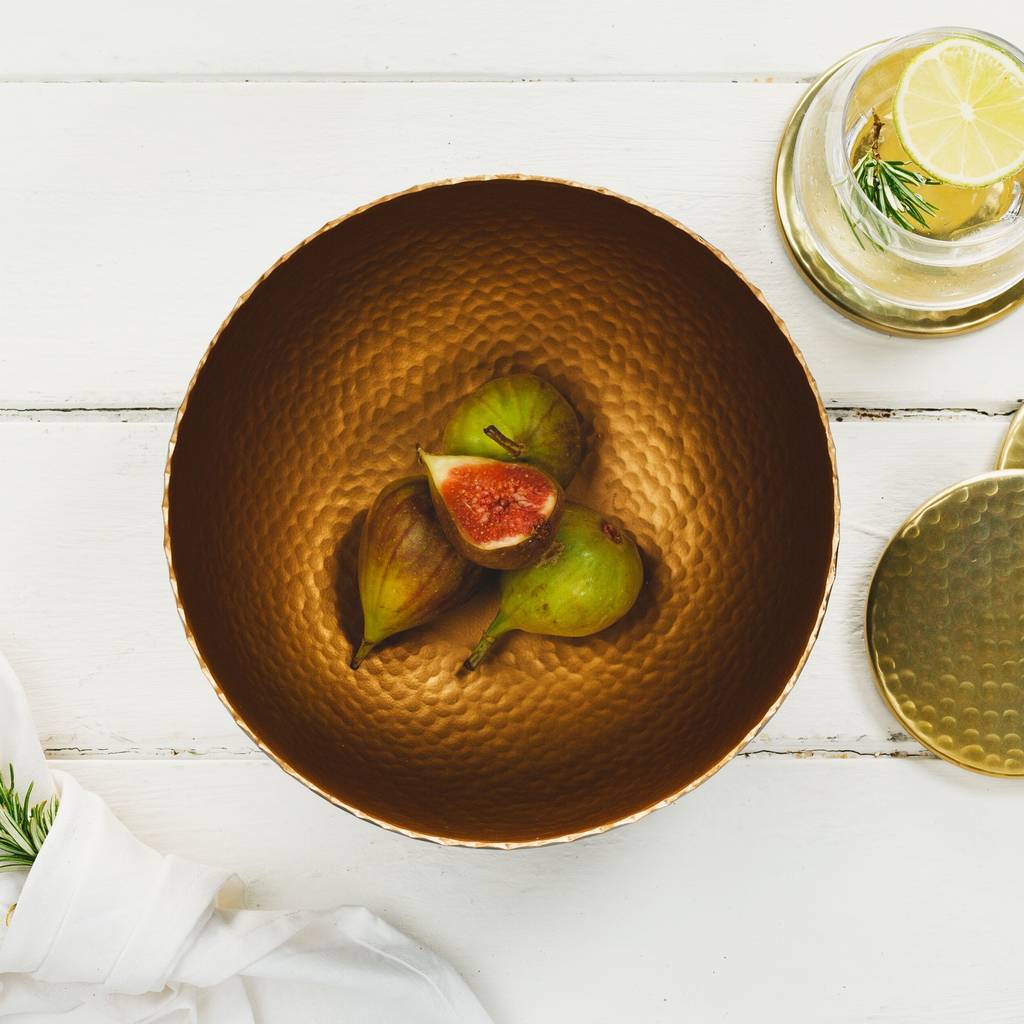 black and gold hammered bowl by marquis & dawe