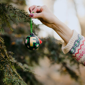 Hand Painted Leopard Print Personalised Ceramic Bauble, 3 of 8