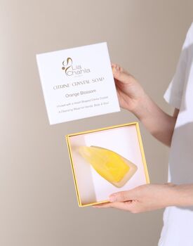 Citrine Crystal Soap With Real Citrine Heart Shaped Crystal Inside, 6 of 8