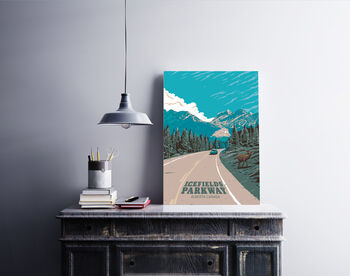 Icefields Parkway Canada Travel Poster Art Print, 4 of 6