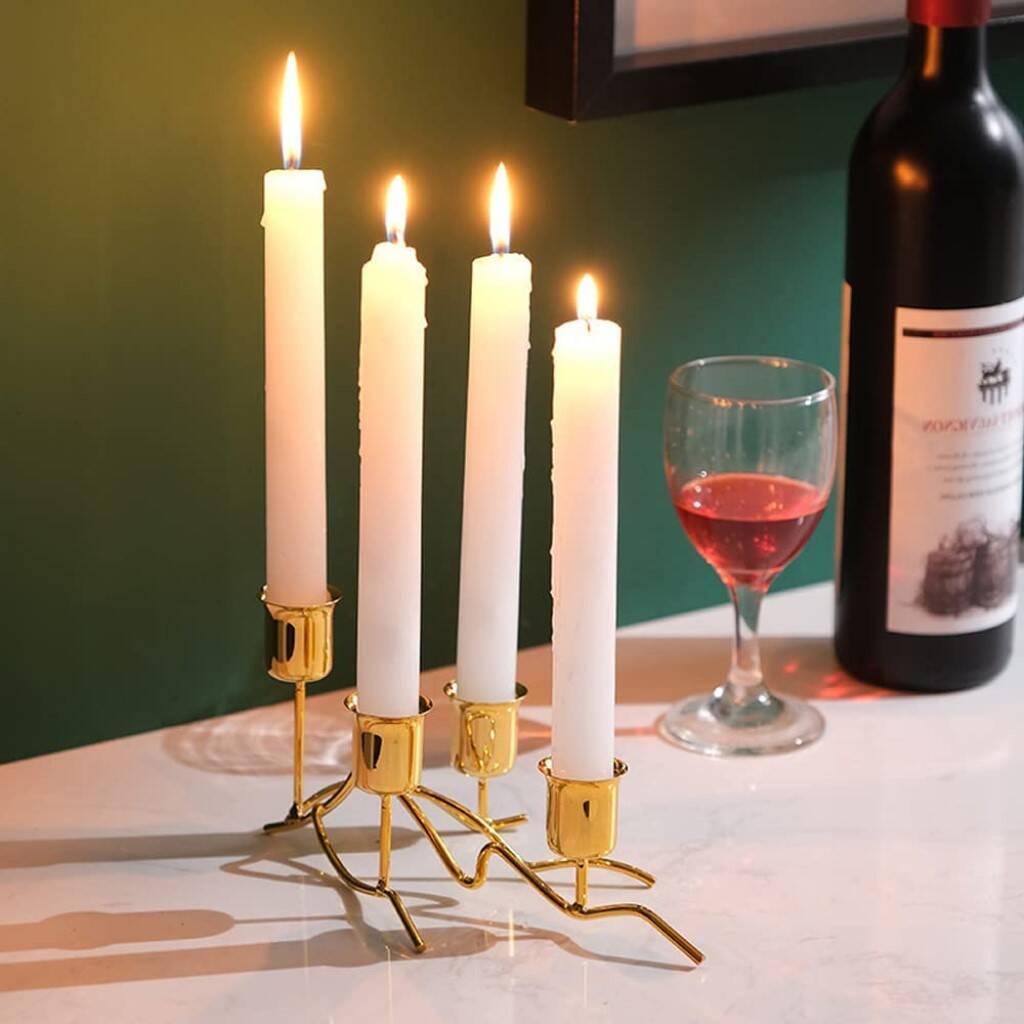 Four Arms Metal Candlestick Stand Taper Candle Holder By Momentum