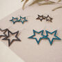 Leather Star Drop Earrings, thumbnail 9 of 12