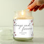 Personalised Always And Forever Scented Jar Candle, thumbnail 2 of 7