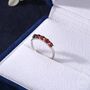 Sterling Silver Natural Garnet Half Infinity Ring, thumbnail 1 of 12