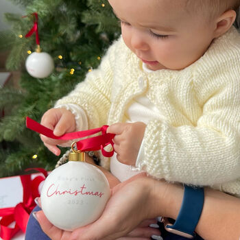 Baby's First Christmas Teddy Bear Bauble, 2 of 10