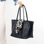 Navy Soft Leather Lined Large Work Tote Shopper, thumbnail 1 of 11