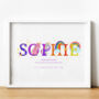 Personalised Children's Name Print | Nursery Wall Art | Unicorn, thumbnail 1 of 9
