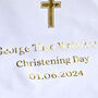 Personalised White Cotton Christening Blanket, thumbnail 3 of 6