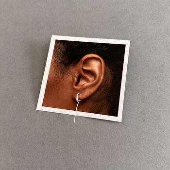 Flo Sculptural Drop Earrings – Modern Minimalist Sterling Silver, 7 of 10