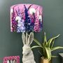 Pink Delphiniums Handmade Artist Lampshades, thumbnail 1 of 6