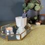 Porcelain And Leather Geometric Tea Light Holder, thumbnail 6 of 9