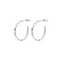 Silver Faceted Hoop Earrings, thumbnail 3 of 7