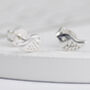 Sterling Silver Tiny Bird Stud Earrings, thumbnail 3 of 6