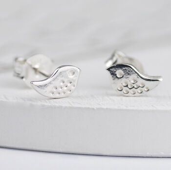 Sterling Silver Tiny Bird Stud Earrings, 3 of 6